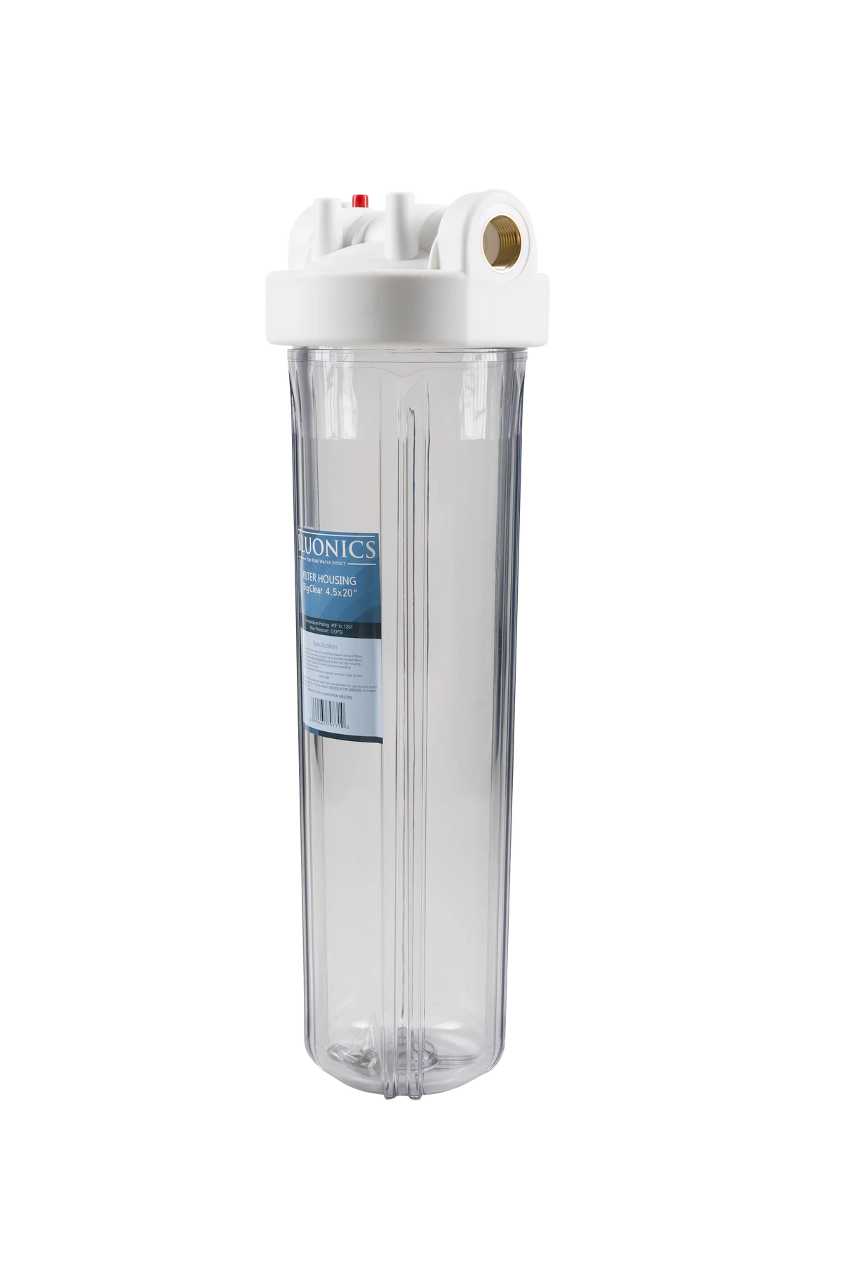 Two 20" Big Blue Whole House Liquid Filter w/Pleated Sediment & Carbon Filters Clear Blue Transparent Housings