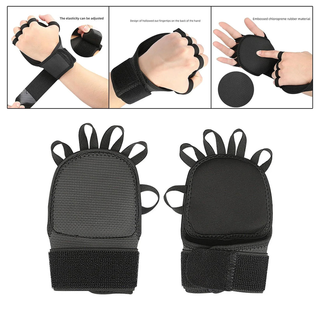 AMLESO 5xGymnastics Hand Grips Power Lifting Grips for Shrugs Deadlifting Kettlebells