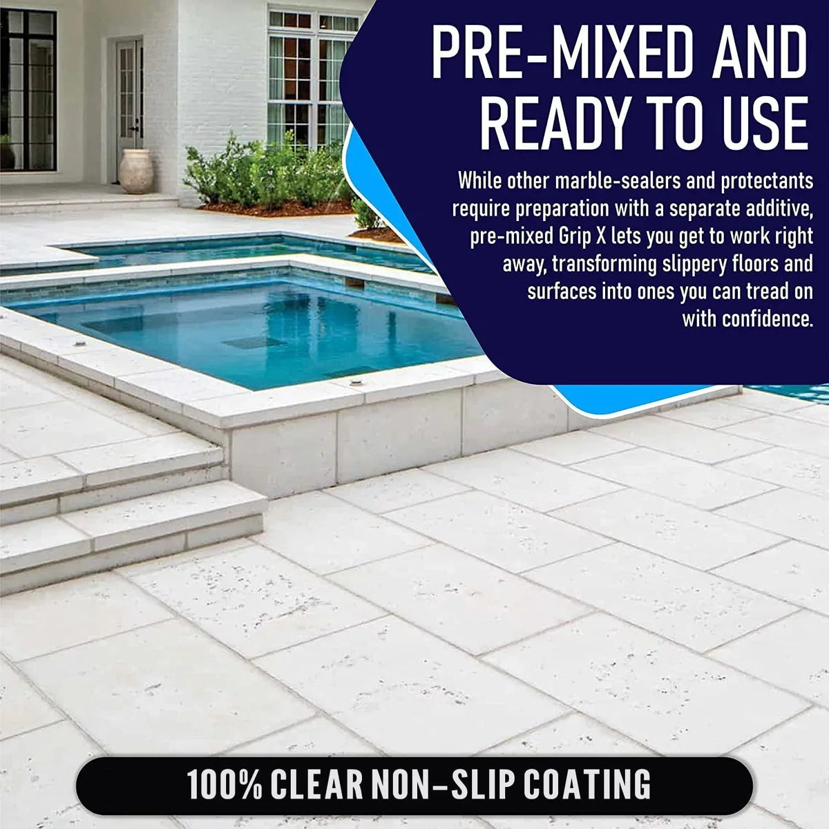 GripX Non-Slip Coating and Sealant for Indoor and Outdoor Tiles, Concrete