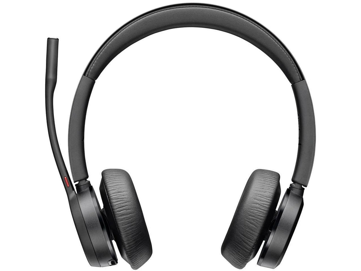 Poly Voyager 4320 USB-A Headset - Siri, Google Assistant - Stereo, Mono - USB Type A, USB Type C - Wireless - Bluetooth - 300 ft - 20 Hz - 20 kHz - On-ear - Binaural - Ear-cup - 4.92 ft Cable - Ele...