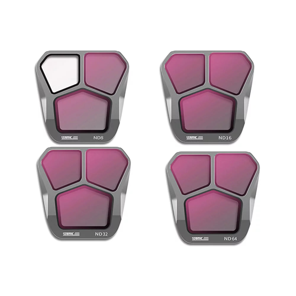 Docooler 4-Pack Filters ND8ND16ND32ND64 Lens Filter Aluminum Material AGC Optical Glass Fluid Scratch-resistant -reflective Coatings Compatible with Mavic 3 Pro