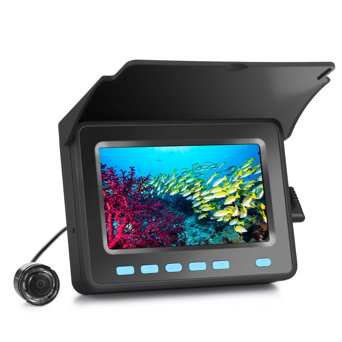 Fluid Fishing Camera with 4.3'' LCD - 20M/30M 1200TVL Fish Finder with 8PCS IR LED Night Vision for Ice and Boat Fishing
