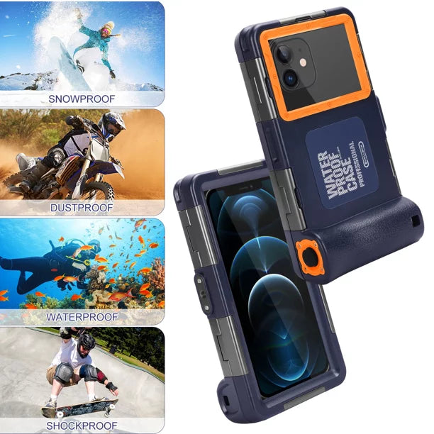 UrbanX Professional [15m/50ft] Swimming Diving Surfing Snorkeling Photo Video Fluid Protective Case Liquid Housing for HTC 10 Lifestyle And all Phones Up to 6.9 Inch LCD with Lanyard