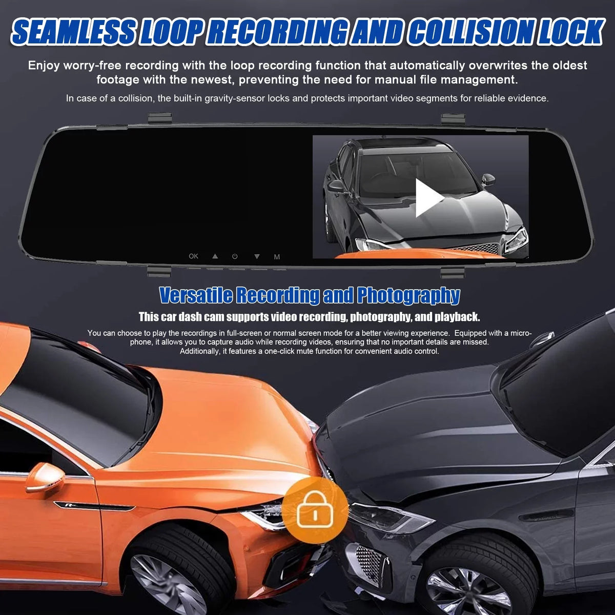 Dazzduo Dash Camera,Dash Camera Rear Dual Camera Dual Camera 4.3 Radars Rear Dual Inch Display Support Reverse Radars Rear 4.3 Inch Monitor 1080P DVR Dash Camera 4.3 Inch 4 Reverse Radars Rear 1080P 4