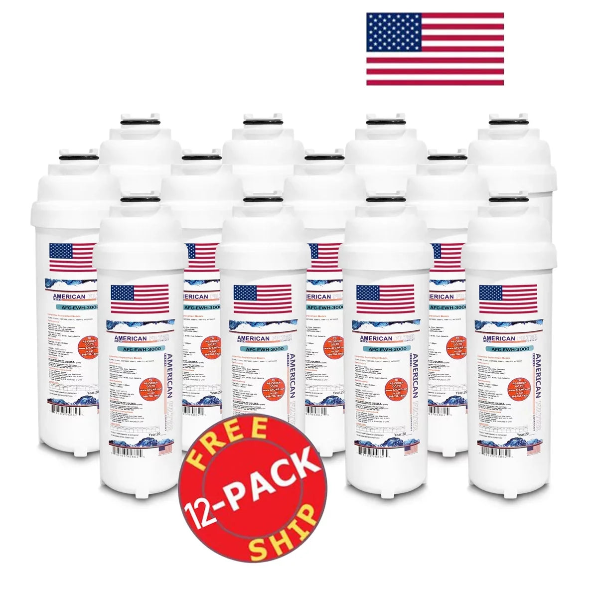 AFC Brand , Fluid Filters , Model # AFC-EWH-3000 , Compatible with Liquid LZS8WSLP - 12 Pack - Made in U.S.A.