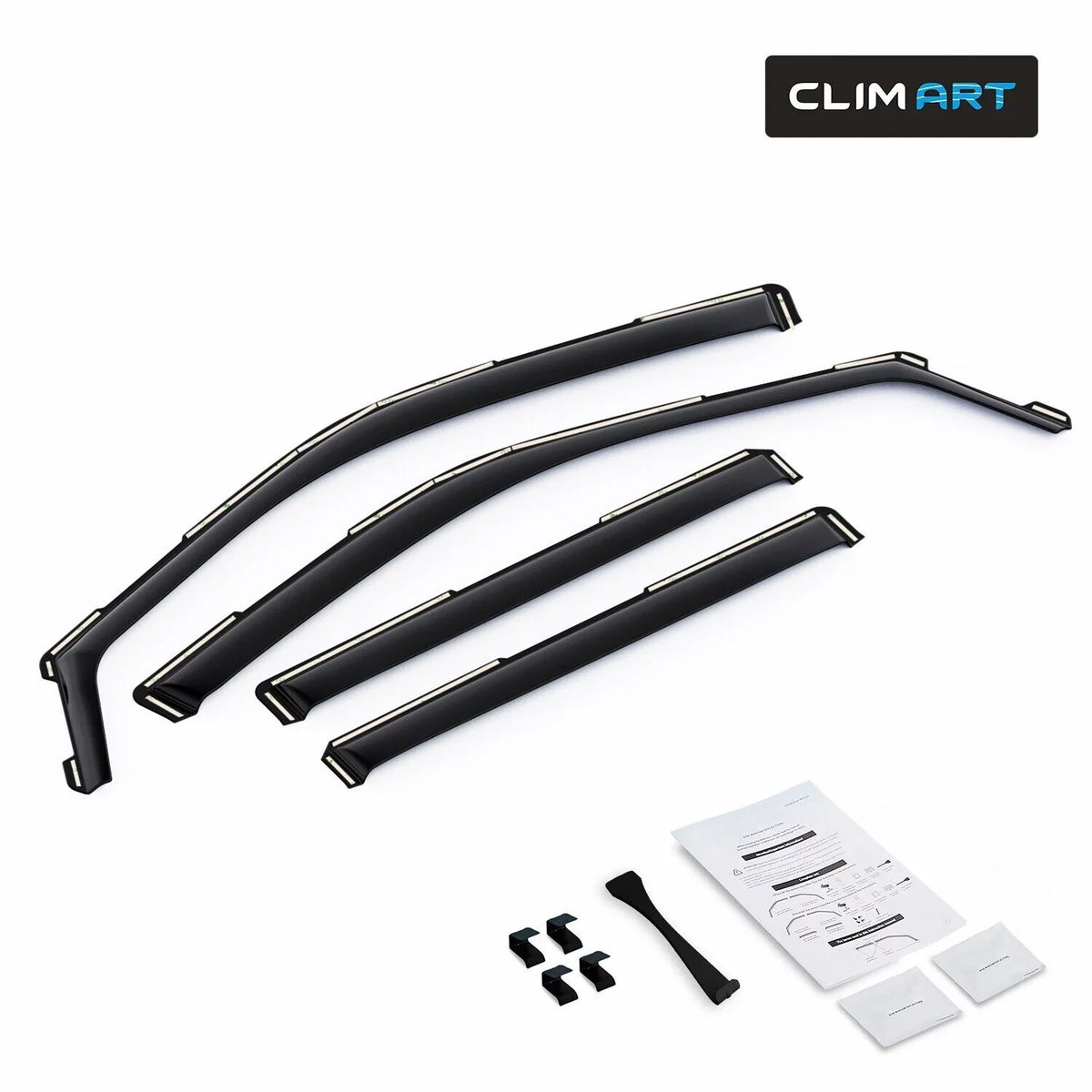 CLIM ART in-Channel Incredibly Sturdy Rain Guards Compatible with Ford Expedition 2018-2024, Original Window Deflectors, Vent Window Visors, Vent Deflector, 4 pcs. - 618291