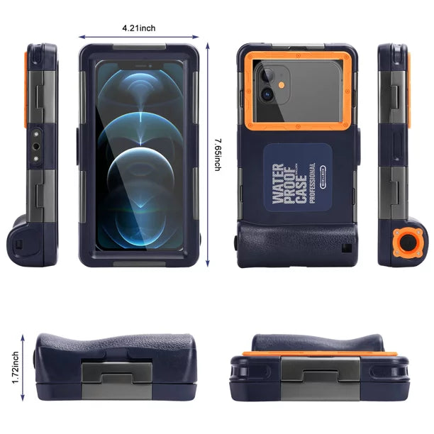 UrbanX Professional [15m/50ft] Swimming Diving Surfing Snorkeling Photo Video Fluid Protective Case Liquid Housing for HTC 10 Lifestyle And all Phones Up to 6.9 Inch LCD with Lanyard