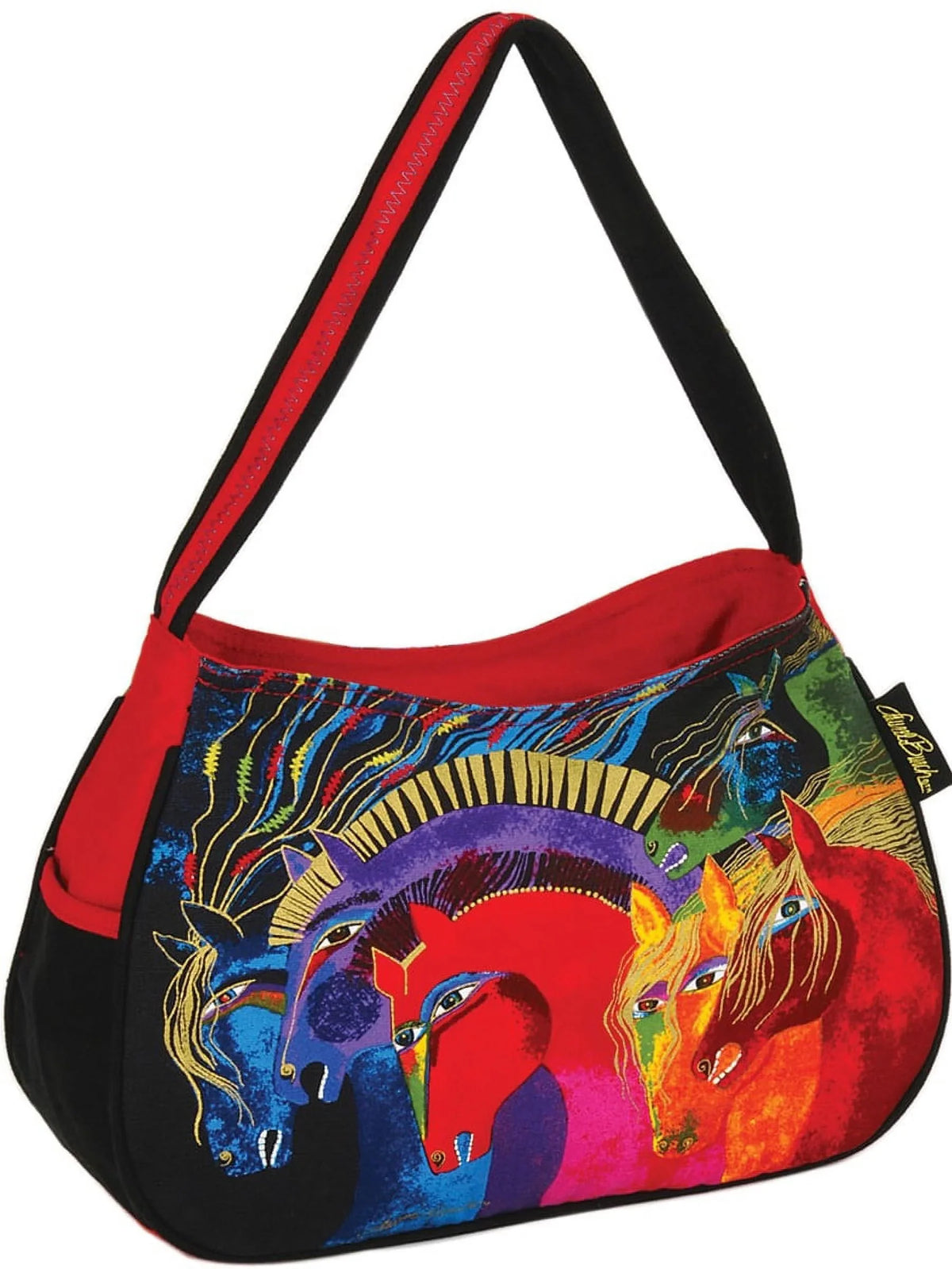 Laurel Burch Medium Hobo Zipper Top 15"X4.5"X9"-Wild Horses Of Fire