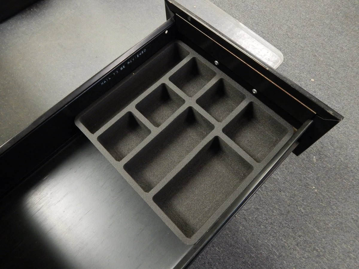 Polar Whale 4 Piece Desk Drawer Organizers Tray Non-Slip Liquid Insert for Office Home Shop Garage 12 X 10.5 X 2 Inches Black 8 Compartments Extra Deep Set of 4