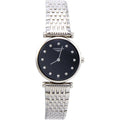Longines Women's 24mm Steel Bracelet & Case S. Sapphire Quartz Black Dial Analog Watch L42094586