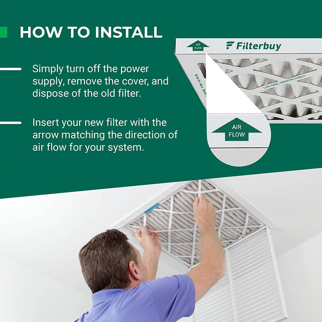 Filterbuy 12x16x2 MERV 8 Pleated HVAC AC Furnace Air Filters (6-Pack)