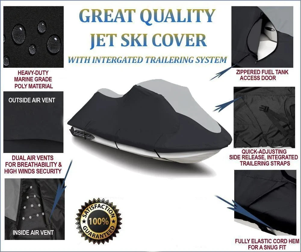 SUPER HEAVY-DUTY Jet Ski PWC Cover Compatible for Sea Doo Spark 2up 900 ACE 60HP 2021 TOP OF THE LINE