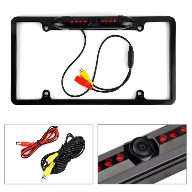 Backup Camera Rearview License Plate Liquid for Kenwood DMX-125BT DMX125BT Black