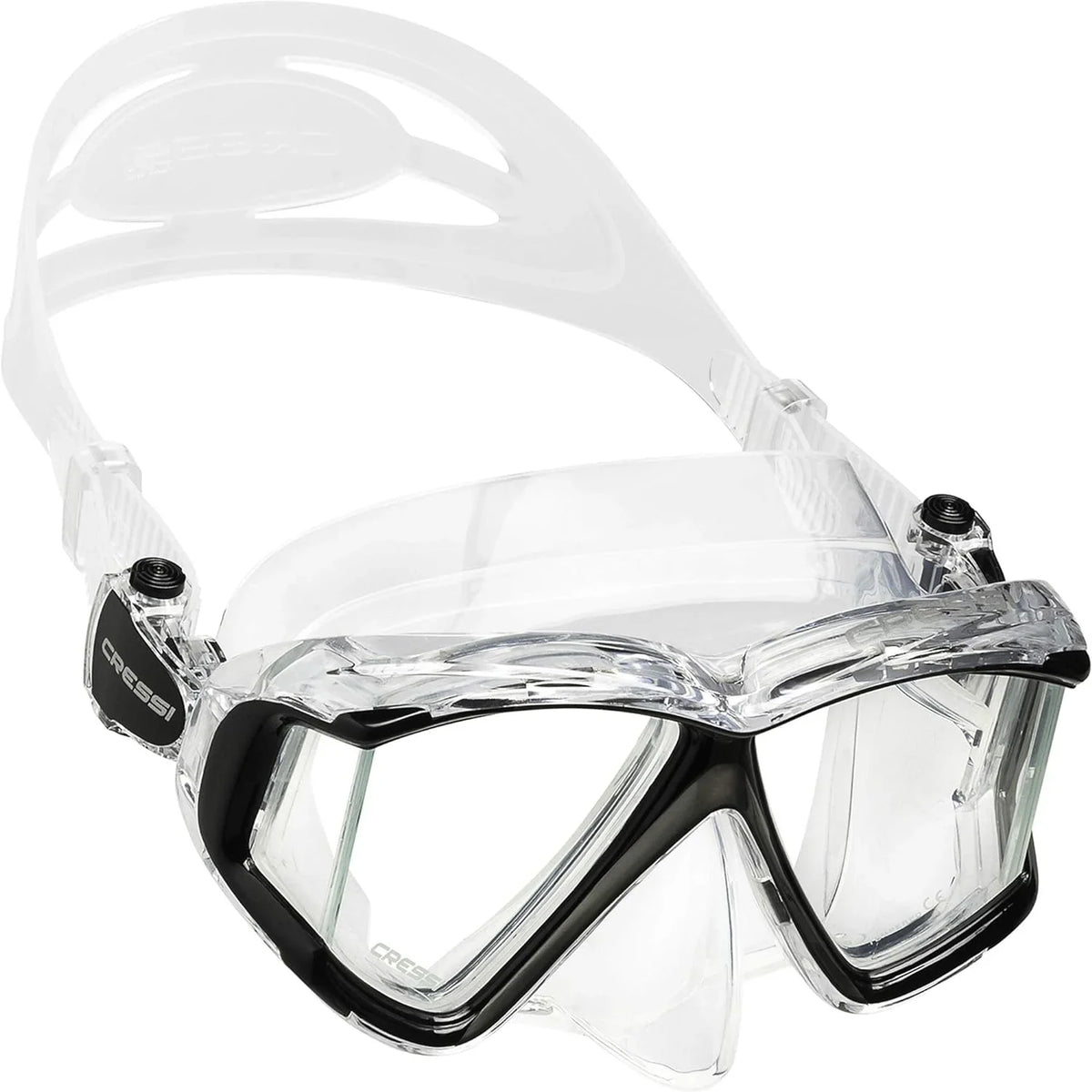 Panoramic Wide View Diving Mask - 4-Window Tempered Glass - Soft Silicone Skirt For A Perfect Seal - Pano 4: Designed In Italy