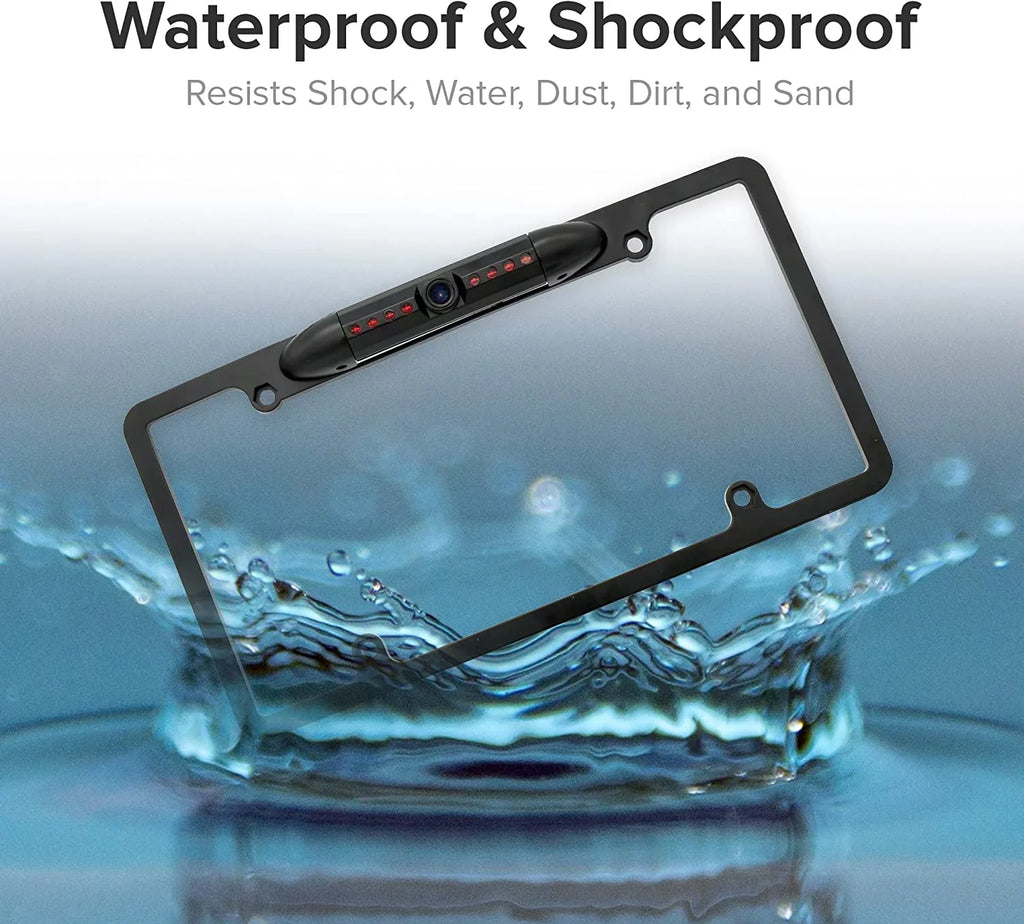 Backup Camera Rearview License Plate Liquid for Kenwood DMX-125BT DMX125BT Black