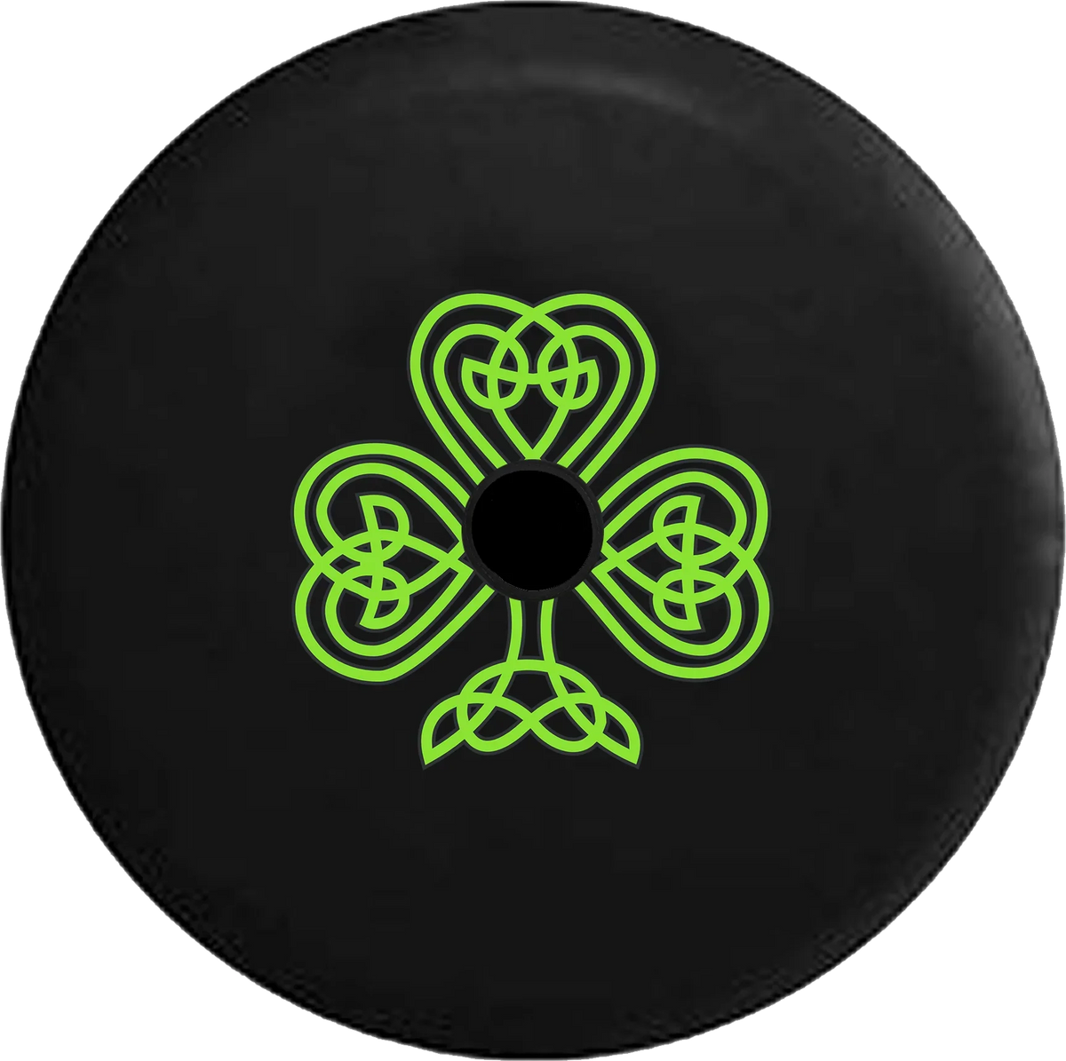 2018 2019 Wrangler JL Backup Camera Green Celtic Knot Shamrock Irish Heritage Spare Tire Cover for Jeep RV 33 Inch