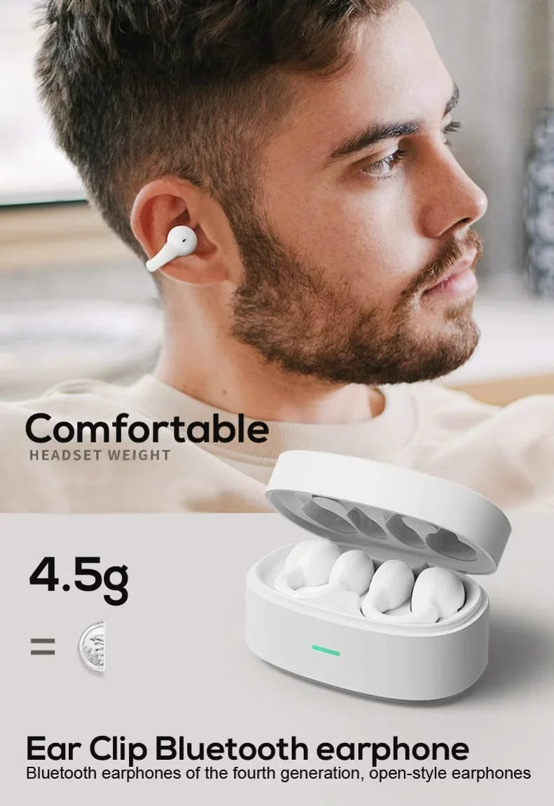 Wireless Ear-Clip TWS Earphones for Galaxy XCover / XCover6 Pro - Bluetooth Earbuds True Stereo Charging Case Hands-free Mic Headset for Galaxy XCover / XCover6 Pro