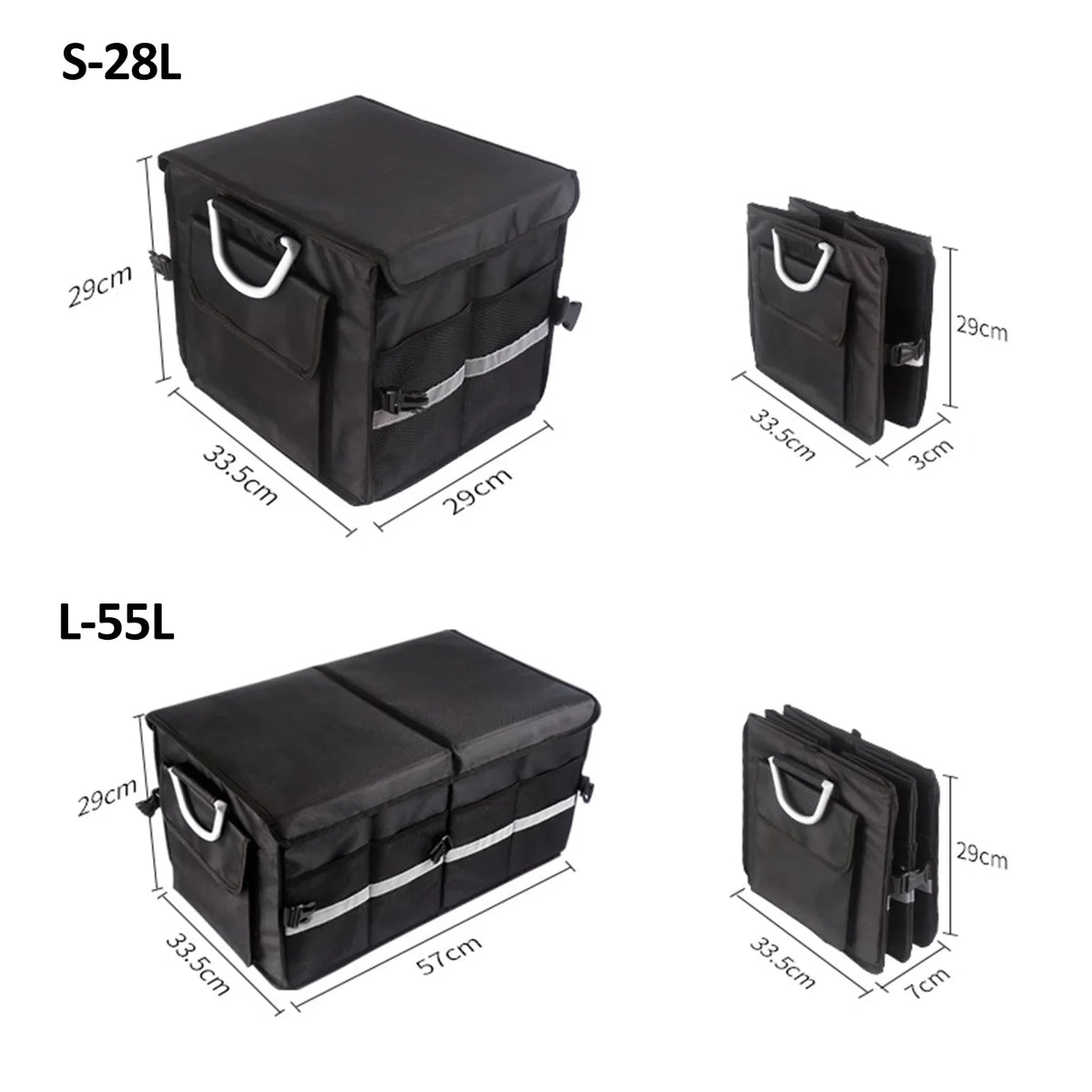Walmart Car Trunk Storage Box with Reflective Strip 55L Convenient and Spacious Automotive Cargo Organizer for Your Car