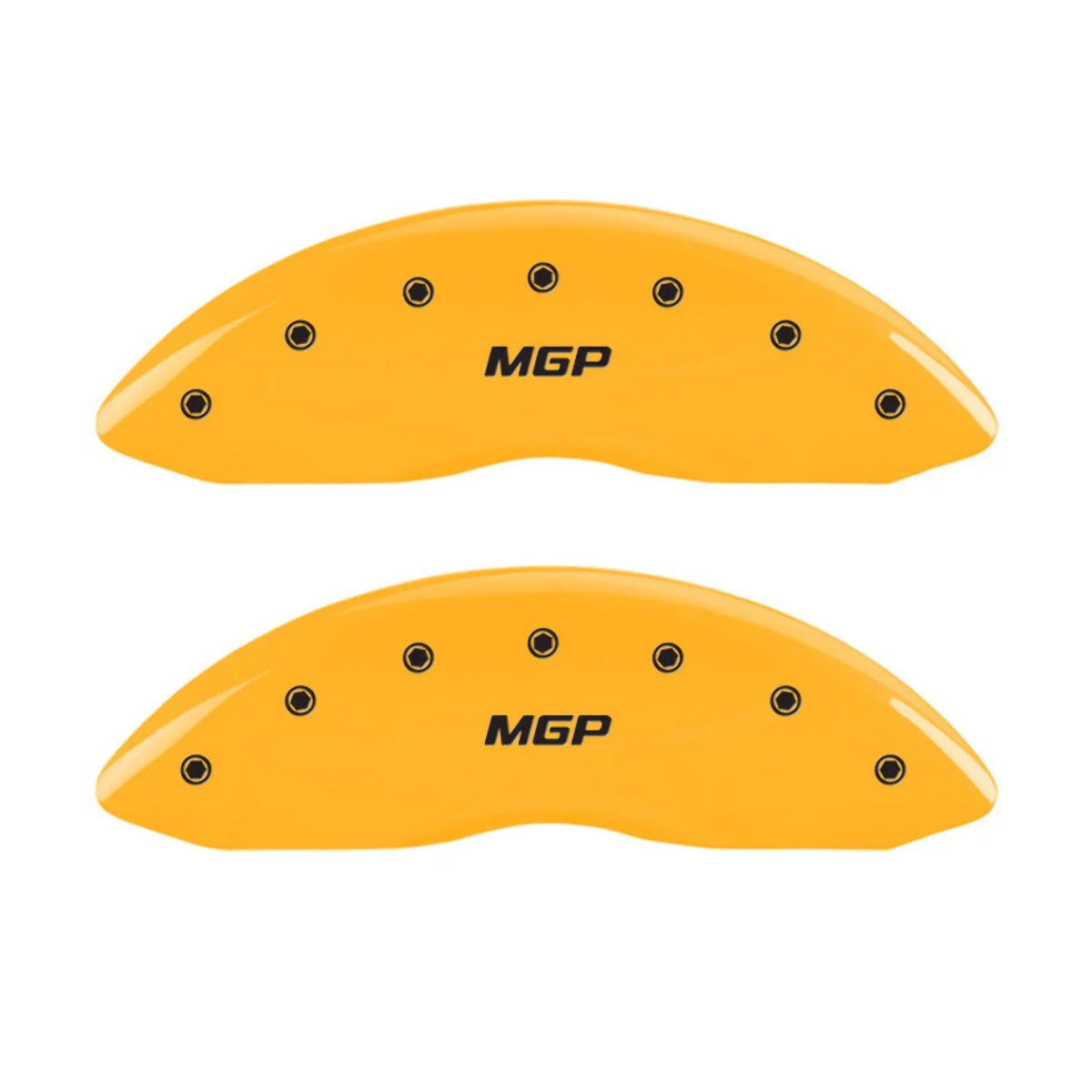 MGP 4 Caliper Covers Engraved Front & Rear MGP Yellow finish black ch Fits select: 2013 CHRYSLER 300, 2012 CHRYSLER 300C LIMITED