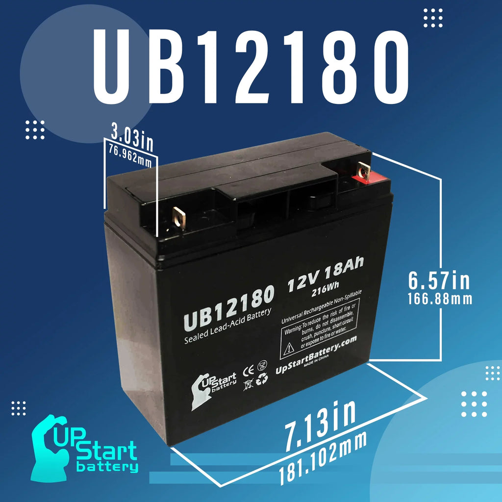 3x Pack - Compatible CSB BATTERY OF AMERICA GP12170B1 Battery - Replacement UB12180 Universal Sealed Lead Acid Battery (12V, 18Ah, 18000mAh, T4 Terminal, AGM, SLA)
