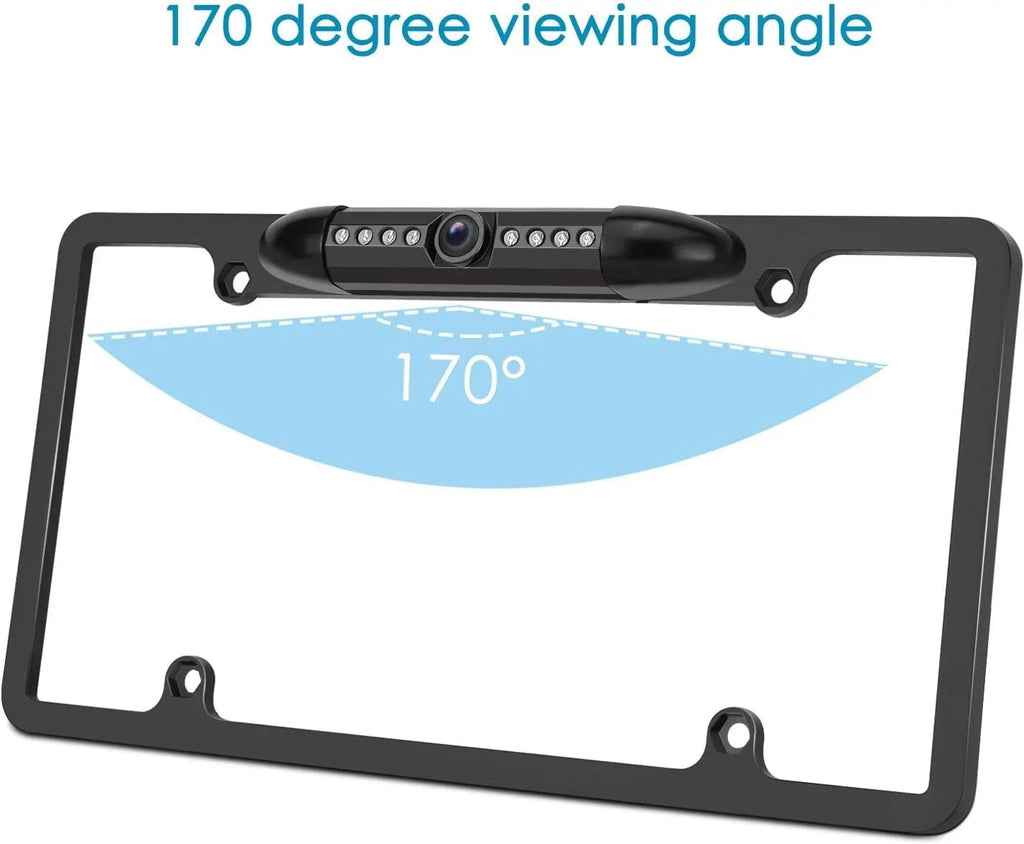 Backup Camera Rearview License Plate Liquid for Kenwood DMX-125BT DMX125BT Black