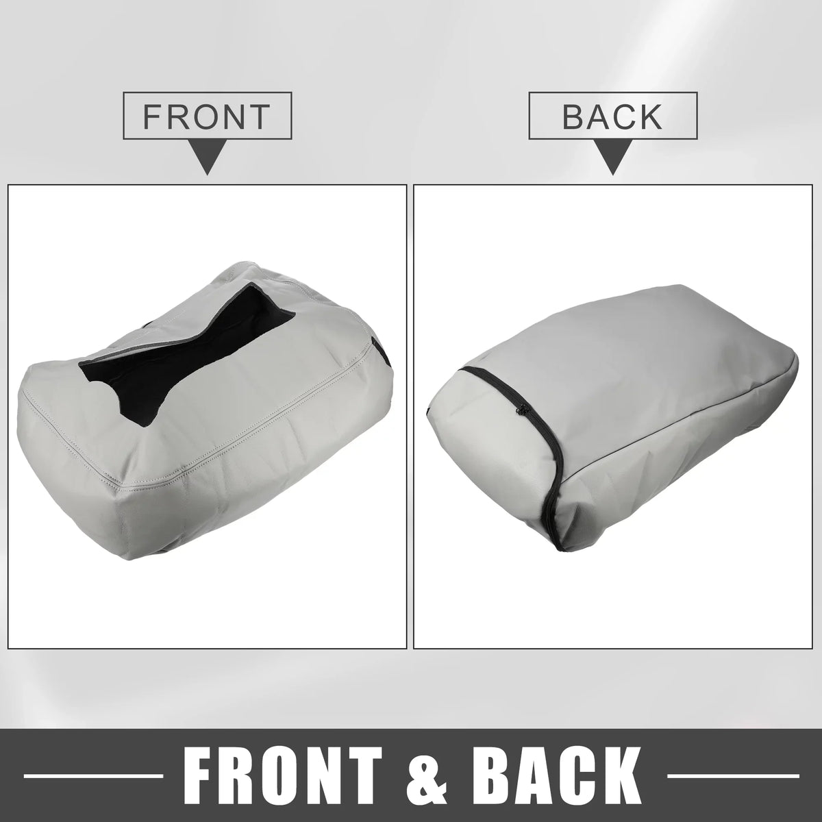 Center Console Cover Pad Fluid for Chevy Silverado 1500 1500HD 2007-2014 Faux Leather Gray