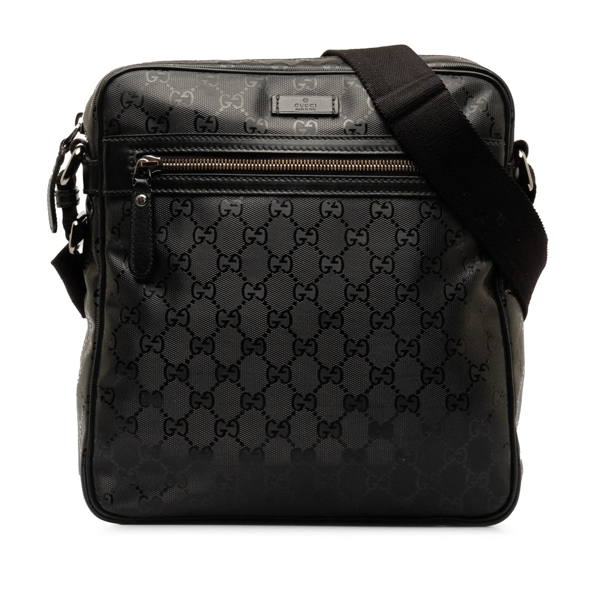 Pre-Owned Authenticated Gucci GG Imprime Crossbody Bag Coated Canvas Fabric Black Unisex (Good)