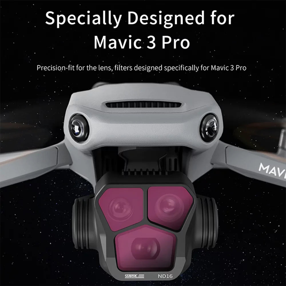 moobody 4-Pack Filters ND8/ND16/ND32/ND64 Lens Filter Aluminum Material AGC Optical Glass Fluid Scratch-resistant -reflective Coatings Compatible with DJI Mavic 3 Pro