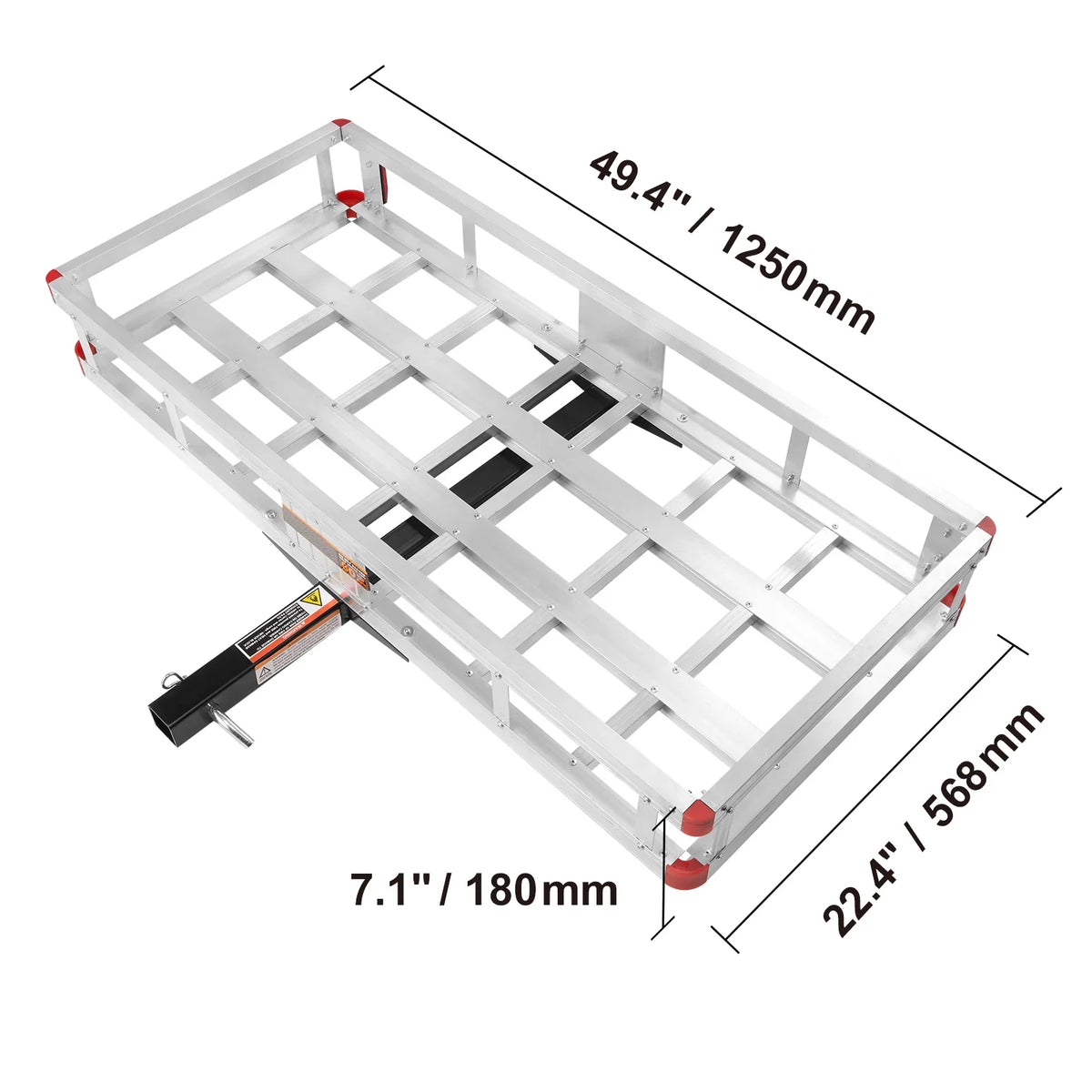 BENTISM Hitch Mount Cargo Carrier 47 x 20 x 6 in 500lb Aluminum Corrosion-Resistant Fits 2" Receiver Cargo Basket for SUVs Sedans Vehicles