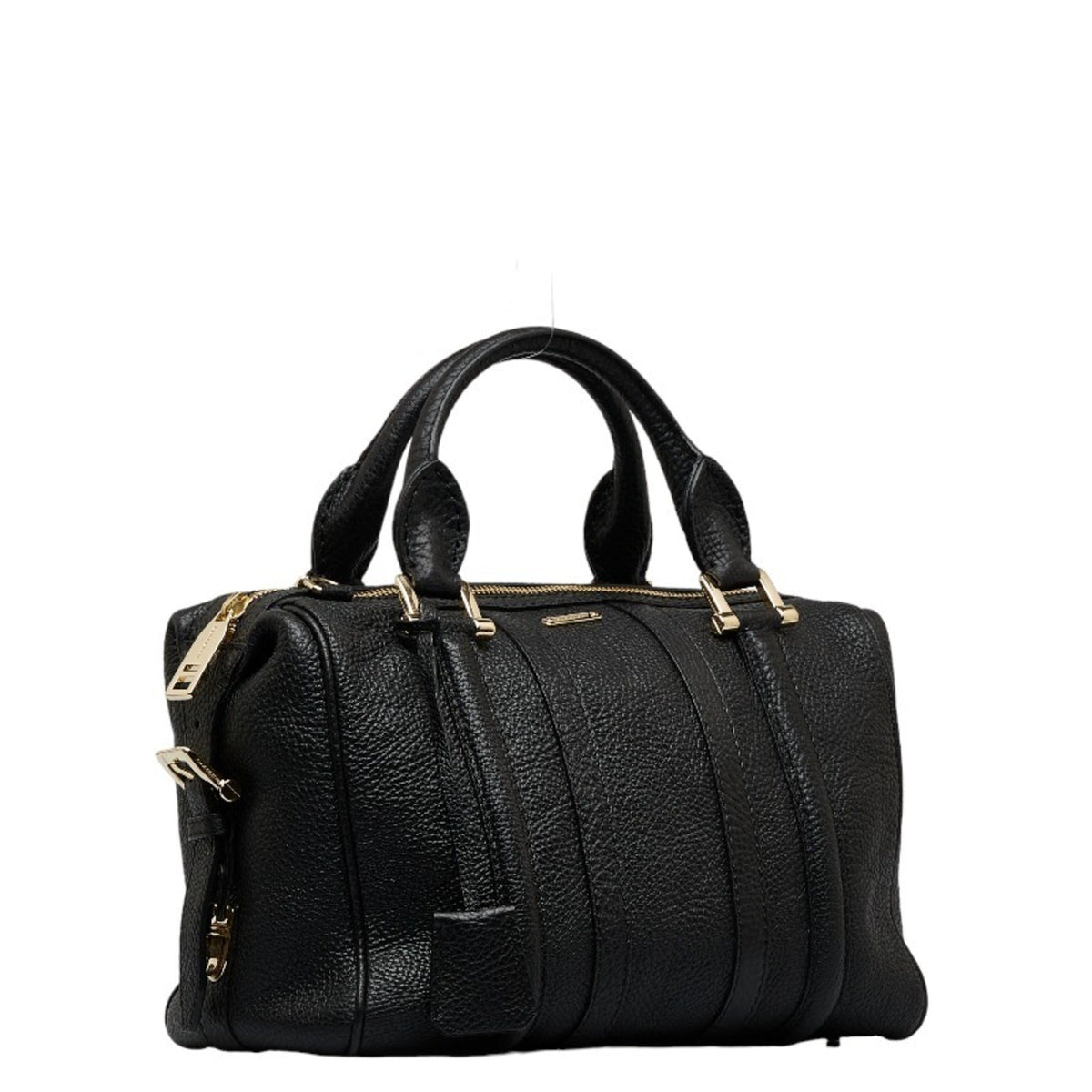 Pre-Owned Burberry Side Belt Metal Handbag Shoulder Bag Black Grain Calf Leather Women's BURBERRY (Good)