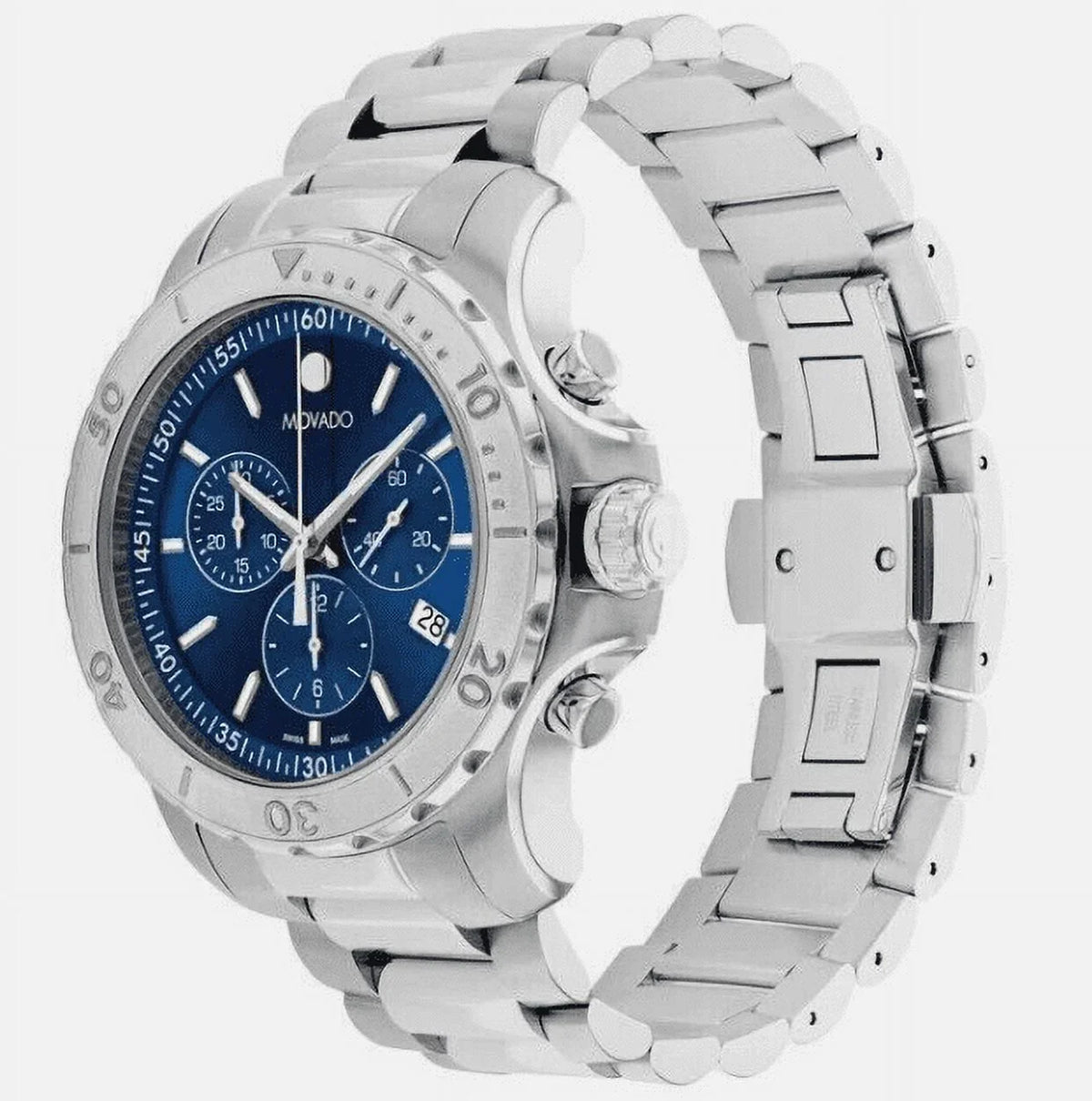 Movado Collection Series 800 Blue Dial Mens S/Steel Swiss Made Watch 2600151