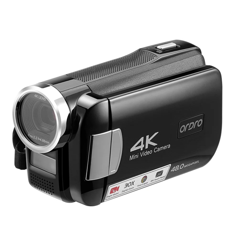 ORDRO AC2 Camcorder, 4K Digital Video Camera Recorder, 48MP 30X Zoom, Night Vision - Capture Stunning Videos and Photos