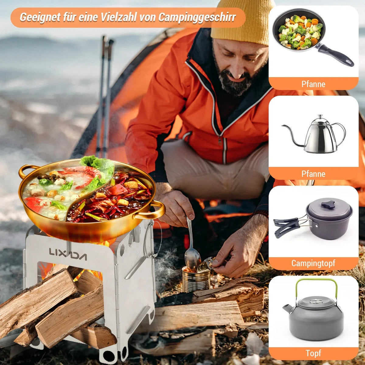 Lixada Outdoor Stove,Pocket Wood Stove Pocket Wood Stove Stove Pocket Stove Portable Stainless Steel Stainless Steel Wood Steel Wood Stove Pocket Stove Outdoor Stove Stove Outdoor Picnic Wood