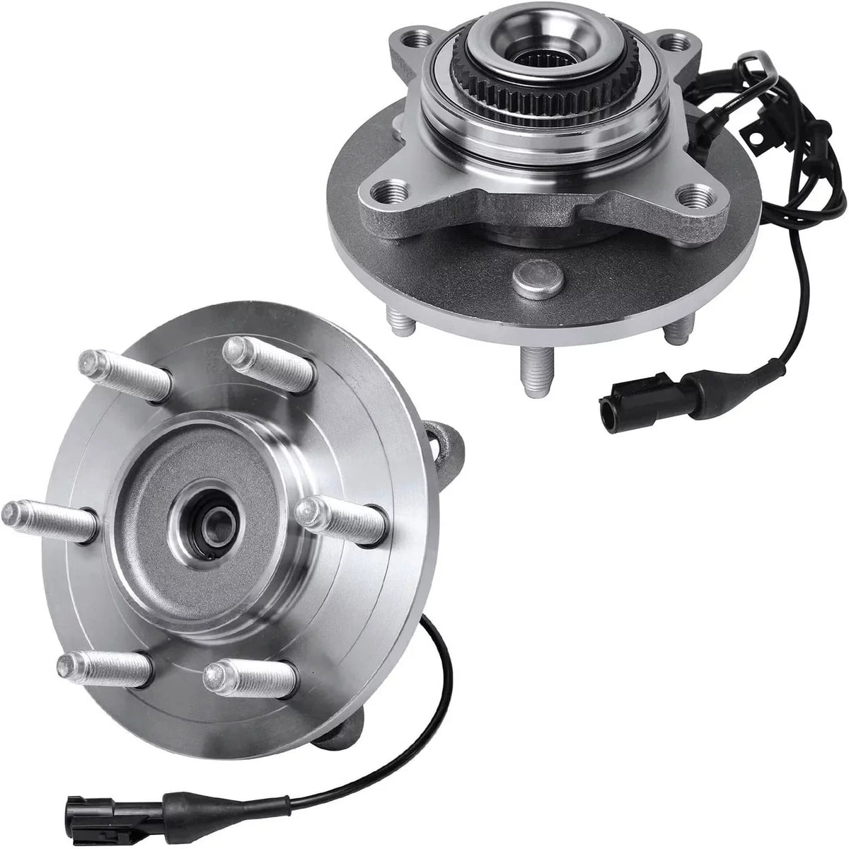 Detroit Axle - Power Steering Rack & Pinion + Front Upper Control Arms + Wheel Hubs + Suspension Kit Replacement for Ford F-150 Lincoln Mark LT 4WD w/ABS ; Straight Sway Bars - 11pc Set