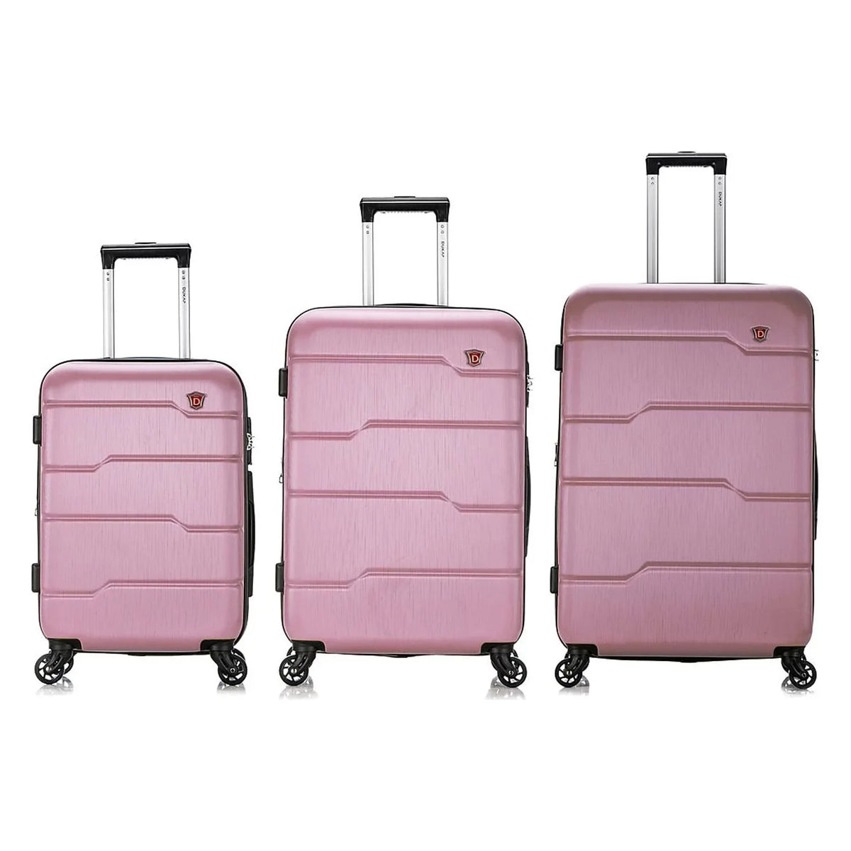 DUKAP RODEZ 3-Piece Plastic Luggage Set Rose Gold (DKRODSML-ROS)