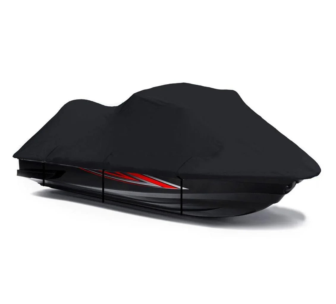 BLACK 600 DENIER JetSki Cover Compatible for Kawasaki ULTRA 260X 2009 2010 Travel Jet Ski Cover PWC Covers