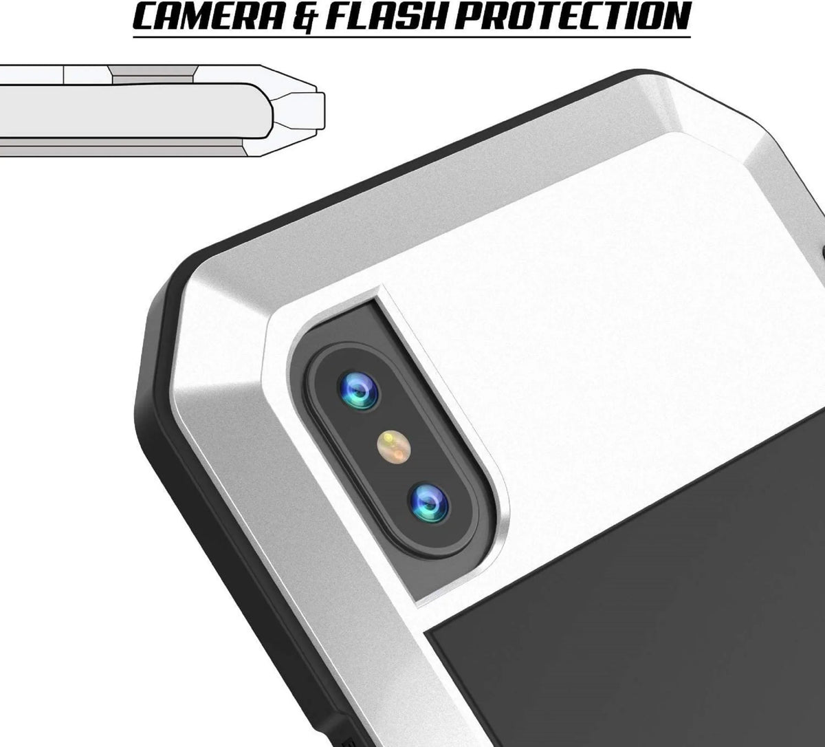 Gorilla Glass Aluminum Metal iPhone 6 Plus Case (Silver) Heavy Duty Military Grade Shockproof and Scratch Resistant Protection, Rugged Outdoor Travel