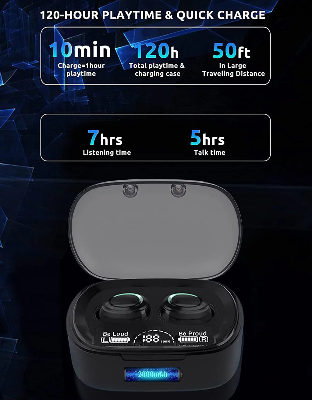 Wireless V5.1 PRO Earbuds Compatible with Galaxy Note 10/Plus/Lite/+/5G/Note10 IPX3 BlueTooth Touch Liquid / Sweatproof / Noise Reduction with Mic (Black)