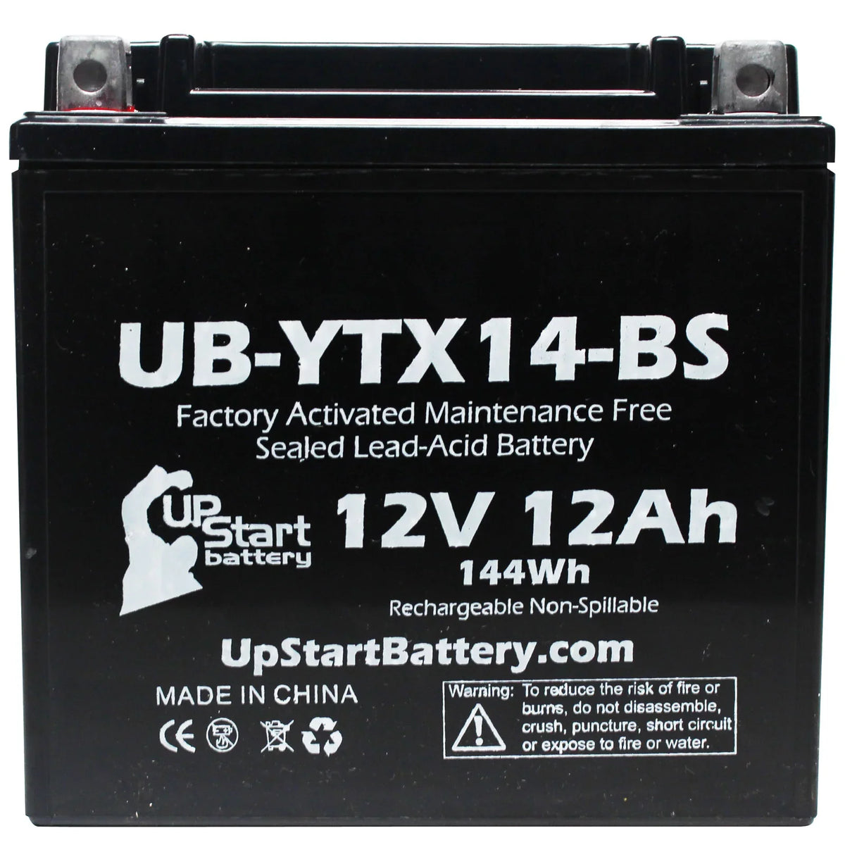 5-Pack UpStart Battery Replacement for 2011 BMW F800ST, GS 800 CC Factory Activated, Maintenance Free, Motorcycle Battery - 12V, 12AH, UB-YTX14-BS
