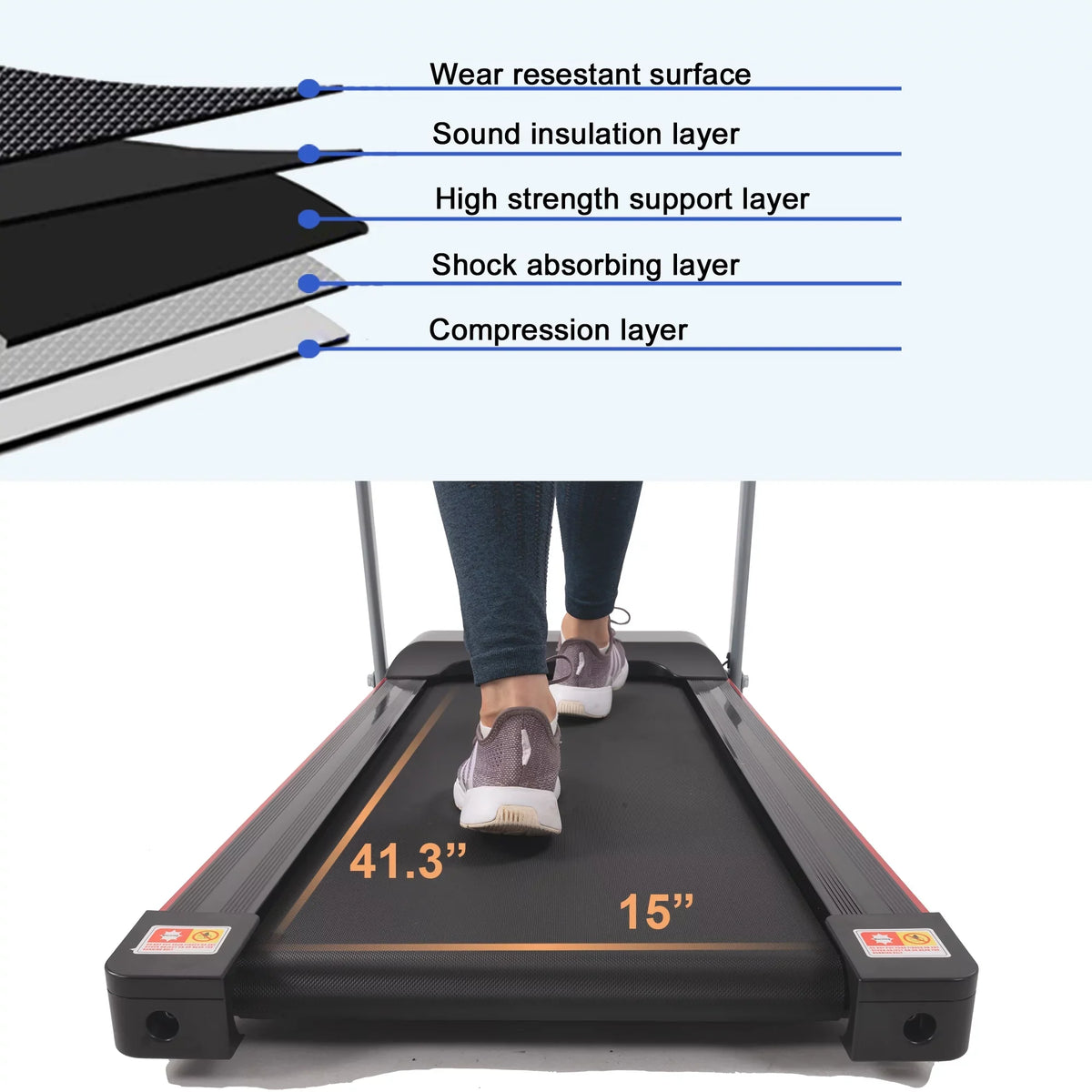 CoSoTower Folding Treadmill for Home with Desk - 2.5HP Compact Electric Treadmill for Running and Walking Foldable Portable Running Machine for Small Spaces Workout, 265LBS Weight Capacity