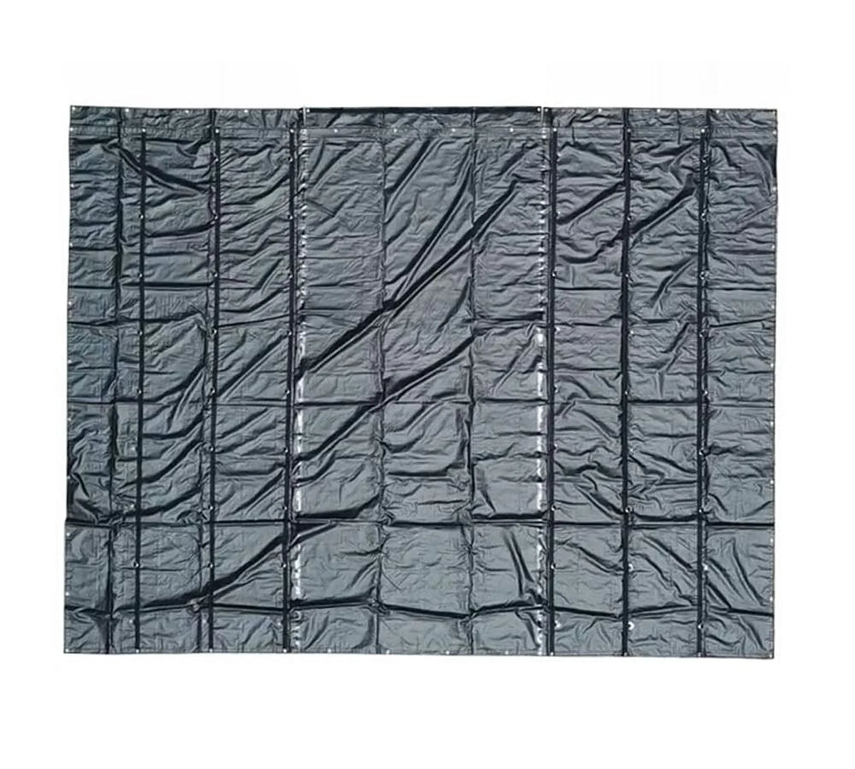 24' x 18' Black Steel Tarp for Heavy Duty Truck Cargo - 14 Oz Vinly Lightweight Flatbed Tarps with 8' Drop - Liquid Tarp for Trailers to Protect Cargo from Wind, Rain, Snow and Sun