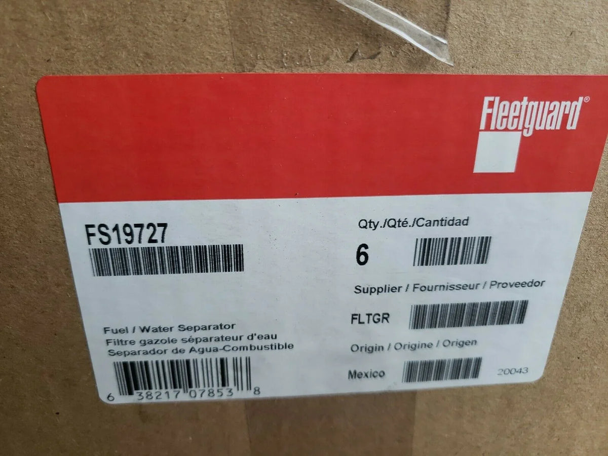 Genuine Fleetguard FS19727 Liquid Separator Free Shipping (Pack of 6)