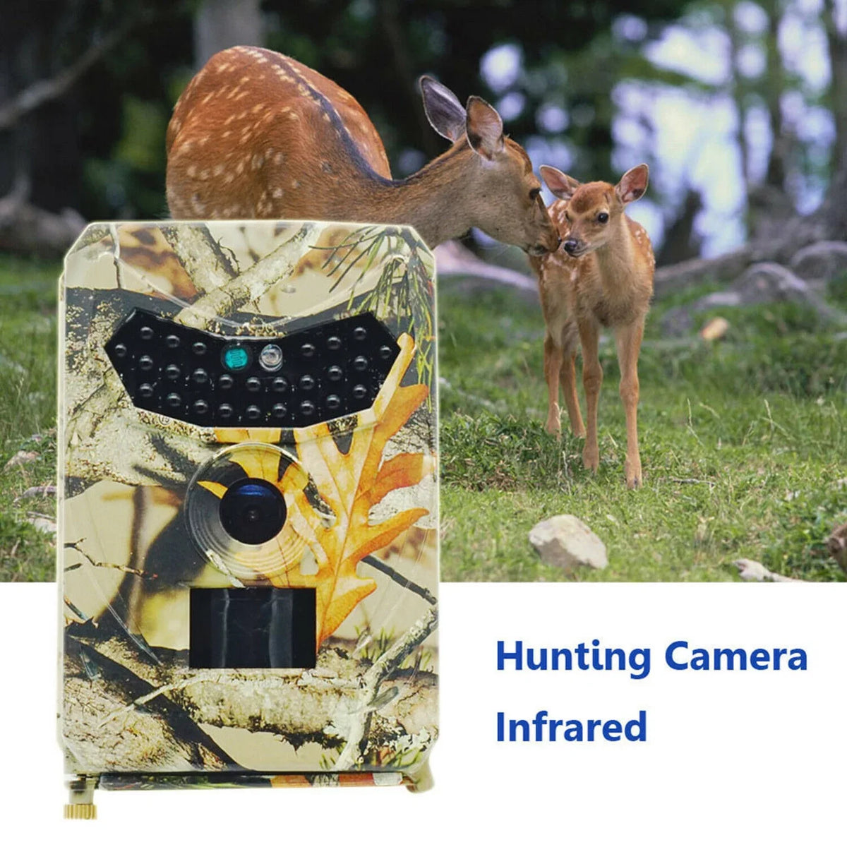 Trail Camera 12MP 1080P Deer Game Cam No Glow Night Vision Hunting Wildlife Camera Fluid Hunting Trail Monitors for Deer Hunting Accessory Cam 0.2S Trigger Speed Time Lapse Field Camera