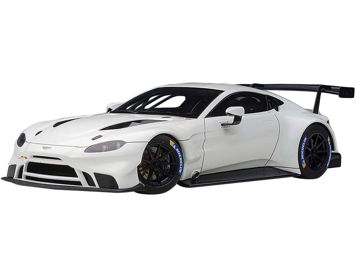 2018 Aston Martin Vantage GTE Le Mans PRO White with Carbon Accents 1/18 Model Car by Autoart