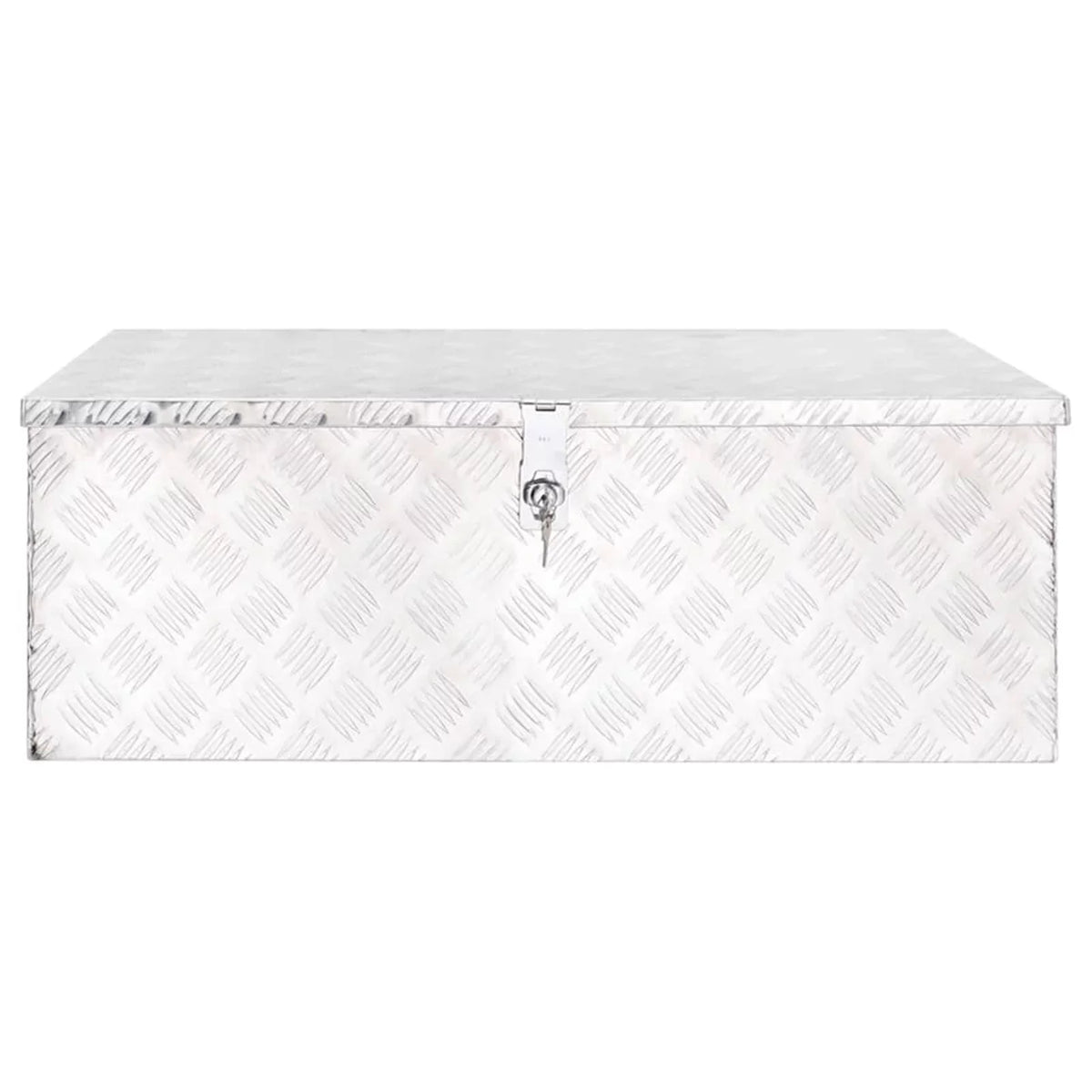 Anself Aluminum Tool Box Truck Toolbox Lockable Underbody Organizer Storage Case Trailer Box Silver for Vehicle, Garage, Camping Trip 35.4 x 18.5 x 13.2 Inches (L x W x H)