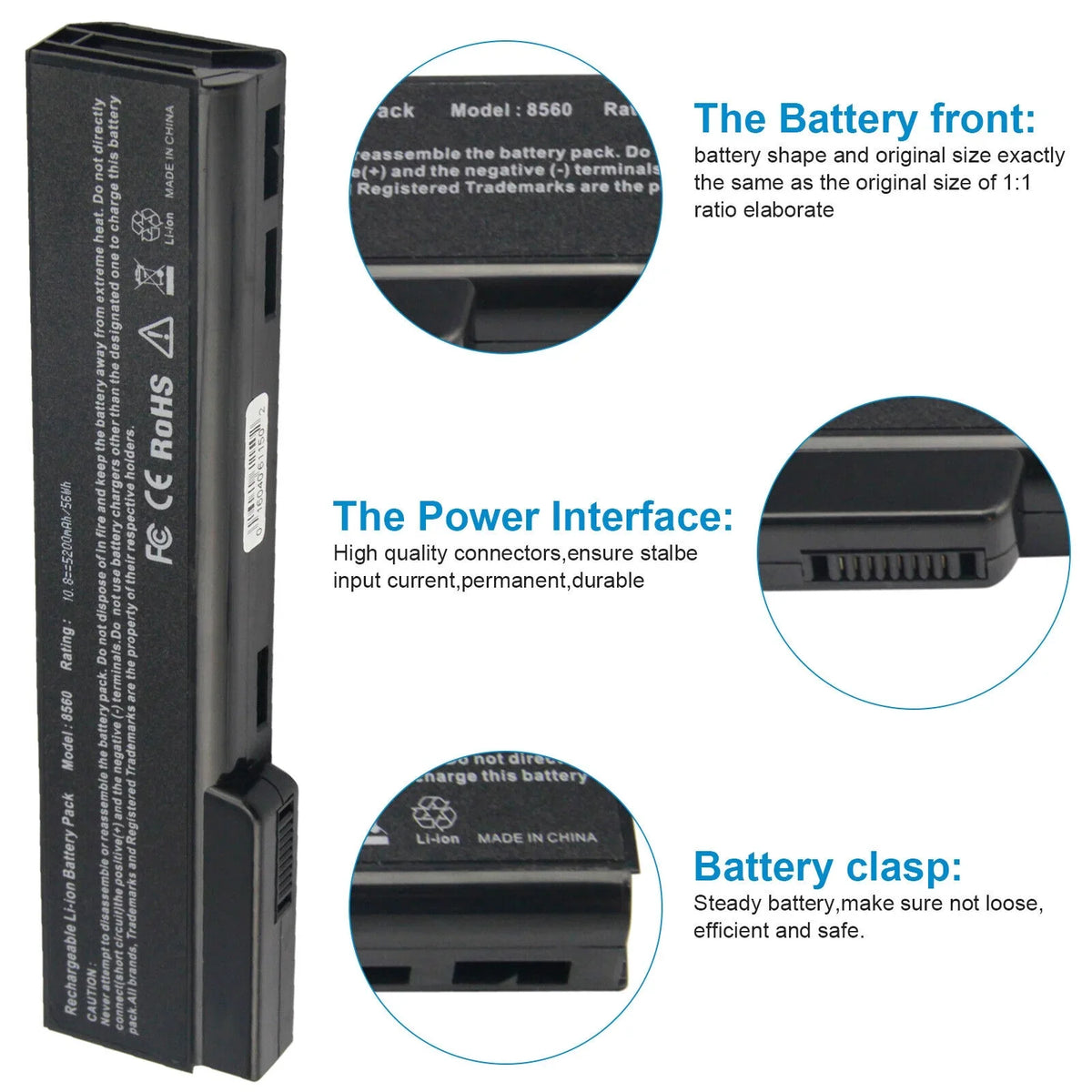 Battery For ProBook 6360b , ProBook 6460b